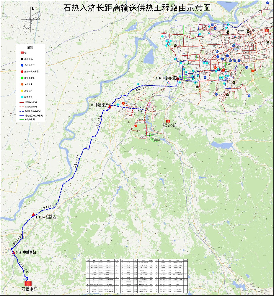 石熱入濟(jì)大溫差長距離輸送DN1600-1400供熱系統(tǒng)設(shè)計 (長輸管網(wǎng)）